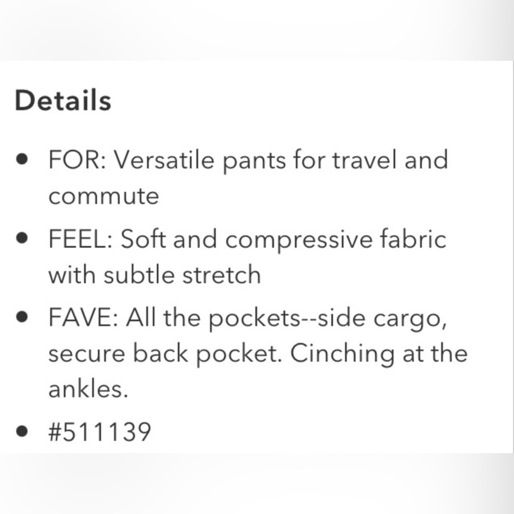 Athleta Stellar Black Cargo Pants Size 4 - Picture 7 of 9